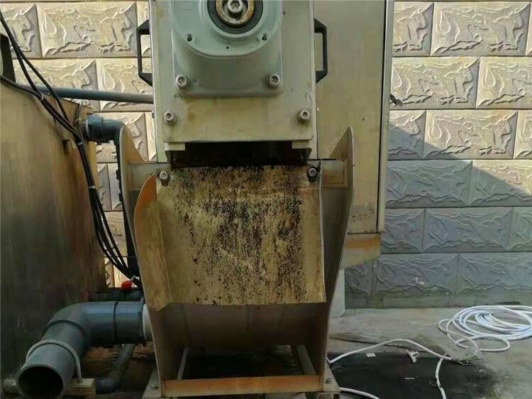 Sludge dewatering in bean products factory